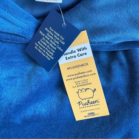 Pusheen Cosmic Blue Velour Cat Hoodie Size Large NWT - Picture 5 of 8